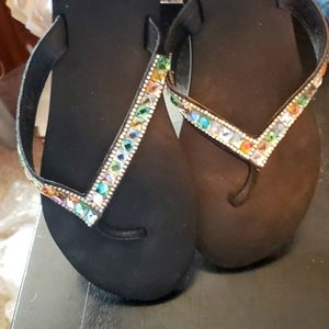 Jeweled Flip Flops